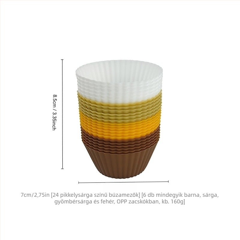 Szilikon muffin formák, 24 darabos készlet, szabálytalan alakú, sütéshez