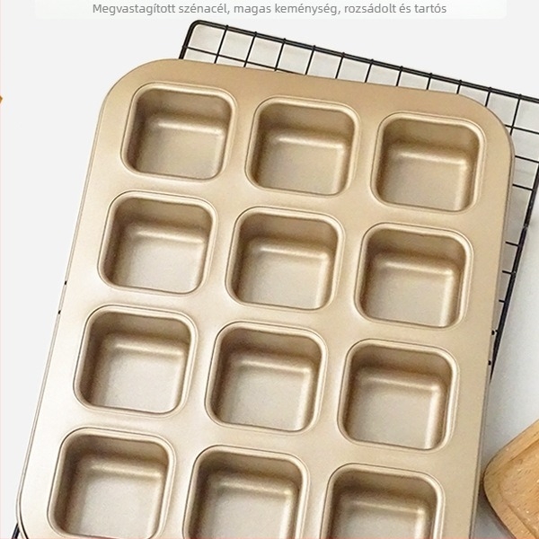 Négyzet alakú, tapadásmentes sütőforma kenyérhez, pound cake-hez, burger zsemlékhez és brownie-hoz