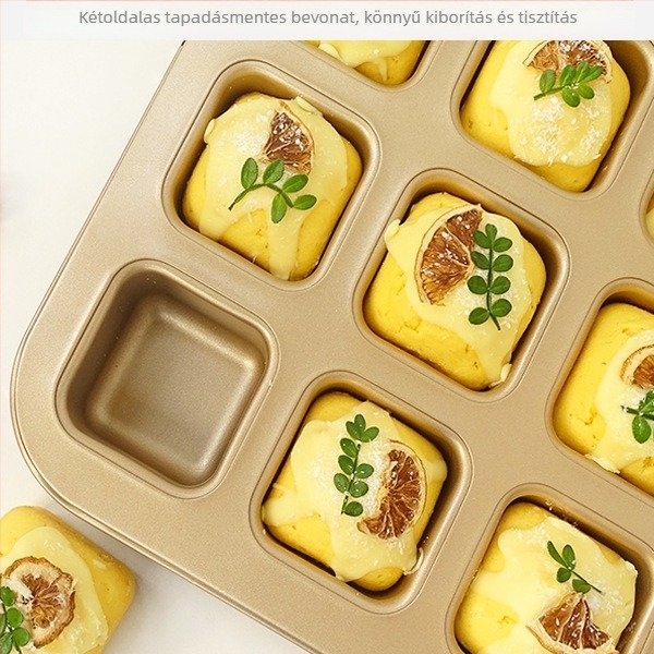 Négyzet alakú, tapadásmentes sütőforma kenyérhez, pound cake-hez, burger zsemlékhez és brownie-hoz