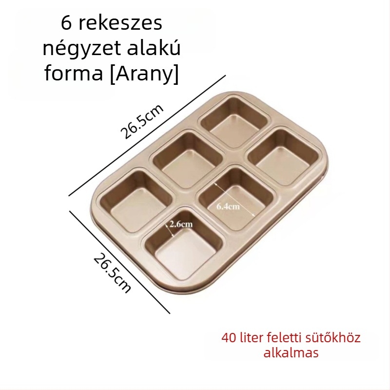 Négyzet alakú, tapadásmentes sütőforma kenyérhez, pound cake-hez, burger zsemlékhez és brownie-hoz