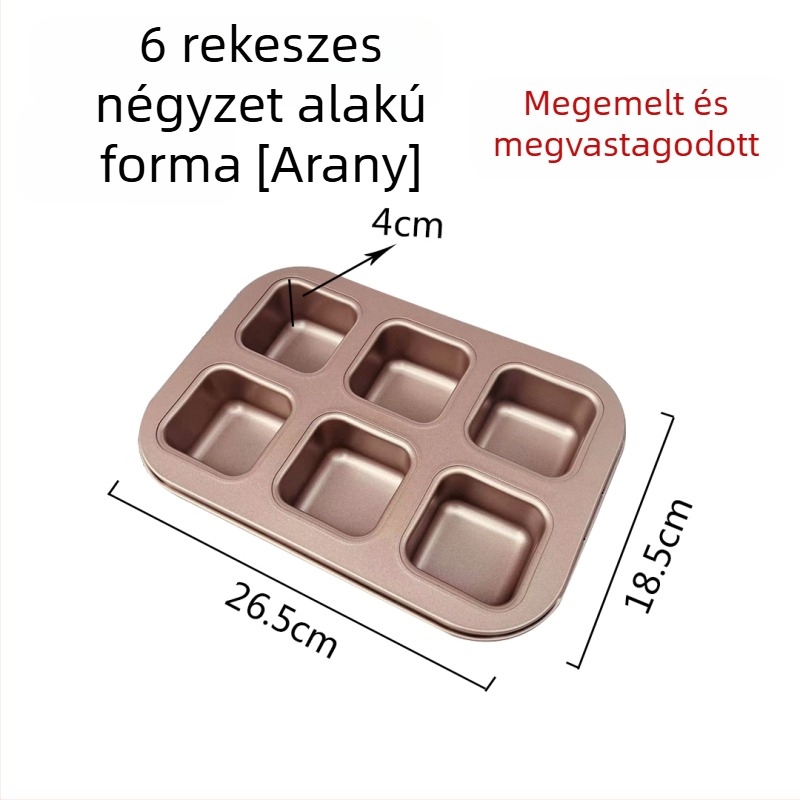 Négyzet alakú, tapadásmentes sütőforma kenyérhez, pound cake-hez, burger zsemlékhez és brownie-hoz