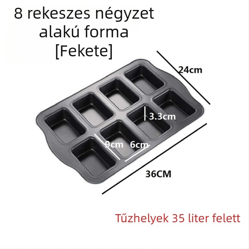 Négyzet alakú, tapadásmentes sütőforma kenyérhez, pound cake-hez, burger zsemlékhez és brownie-hoz