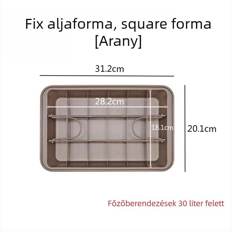 Négyzet alakú, tapadásmentes sütőforma kenyérhez, pound cake-hez, burger zsemlékhez és brownie-hoz