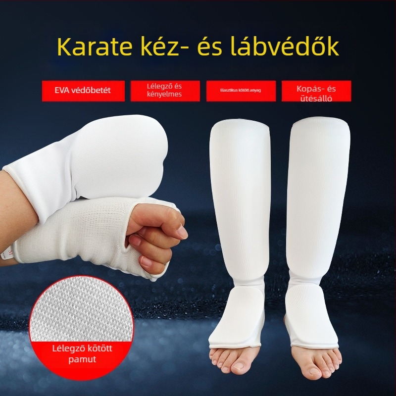 EVA sípcsontvédő boxhoz, karatéhoz és taekwondohoz – pamutos párnázású lábszárvédő MMA és sanda számára