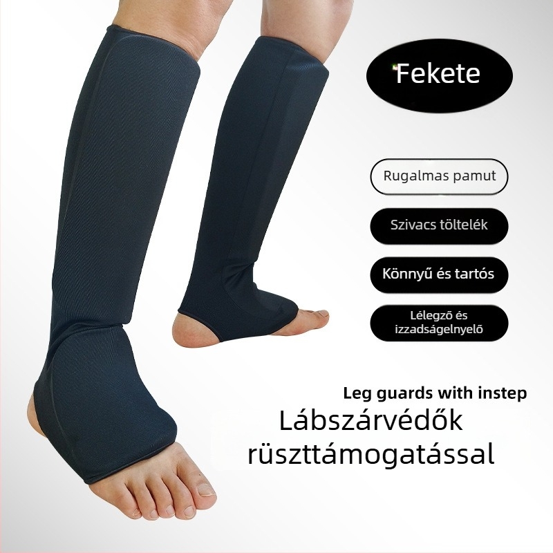 EVA sípcsontvédő boxhoz, karatéhoz és taekwondohoz – pamutos párnázású lábszárvédő MMA és sanda számára