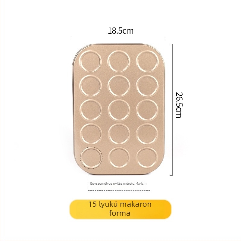 Gu Yi Macarons Kekszforma – szénacél, kör, 30 darab