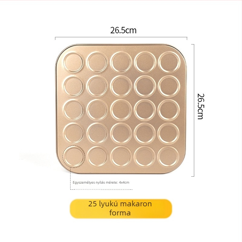 Gu Yi Macarons Kekszforma – szénacél, kör, 30 darab