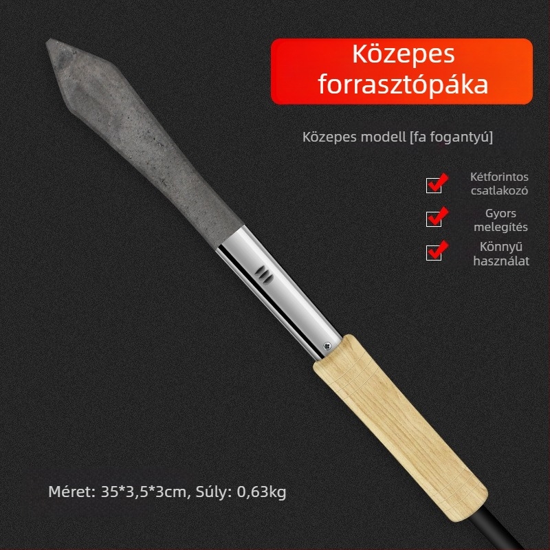 Fa markolatú elektromos forrasztóvas, 220V, elektromos melegítés, disznó szőrhöz