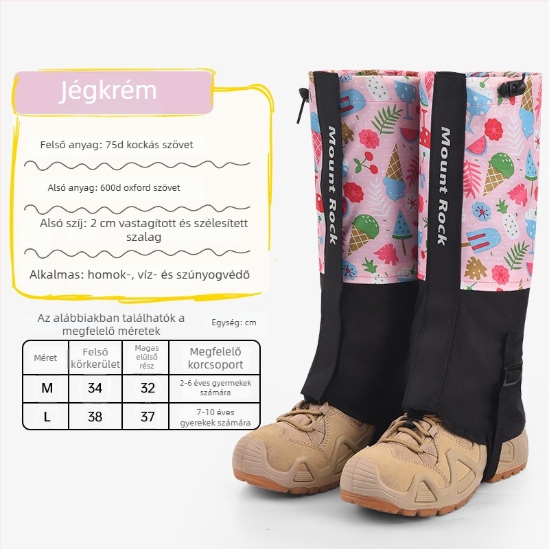 Gyerekeknek szánt lábszárvédők — Calf védelem, Oxford anyag (Márka Mount Rock; Fő anyag: Oxford cloth; Alkalmazható személyek: gyerekek; Alkalmazható helyzetek: túrázás és kempingezés; Védő részek: vádli)