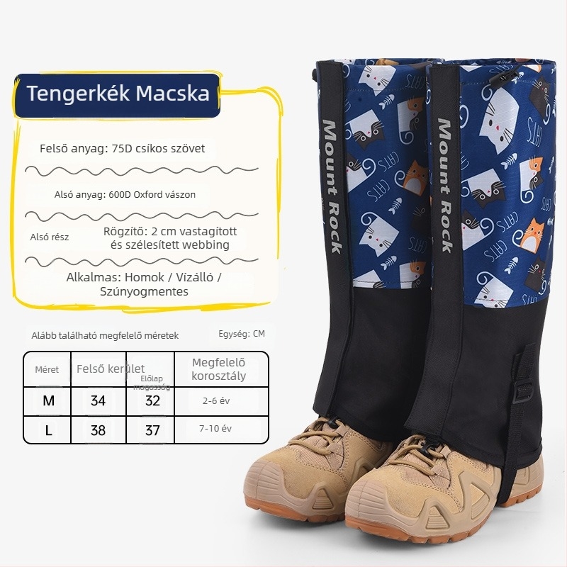 Gyerekeknek szánt lábszárvédők — Calf védelem, Oxford anyag (Márka Mount Rock; Fő anyag: Oxford cloth; Alkalmazható személyek: gyerekek; Alkalmazható helyzetek: túrázás és kempingezés; Védő részek: vádli)