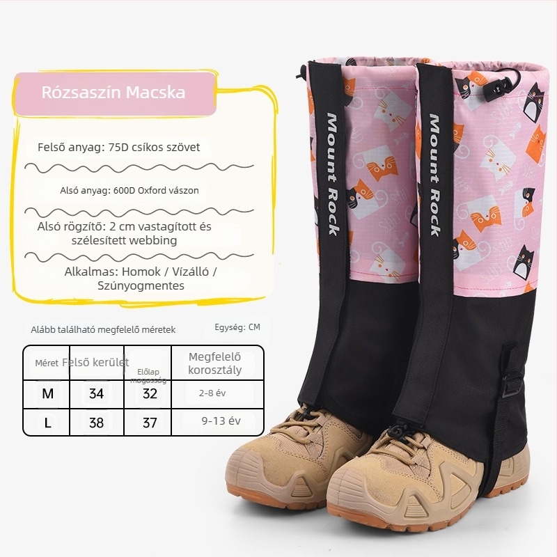 Gyerekeknek szánt lábszárvédők — Calf védelem, Oxford anyag (Márka Mount Rock; Fő anyag: Oxford cloth; Alkalmazható személyek: gyerekek; Alkalmazható helyzetek: túrázás és kempingezés; Védő részek: vádli)