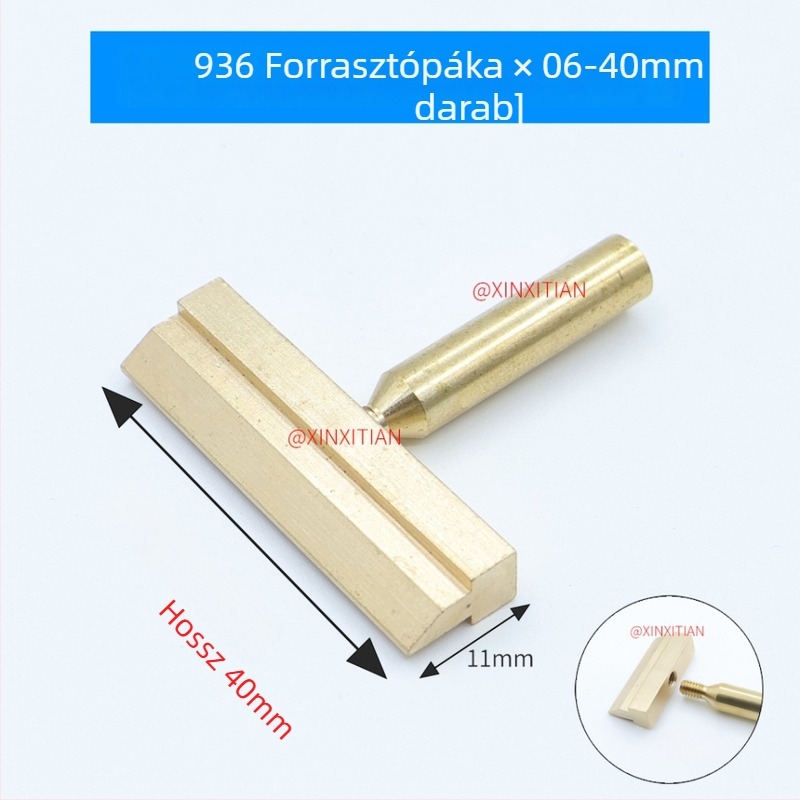 Model 936: Sárgaréz lopót formájú desoldering tipp, különleges alakú hegy, osztott kivitel a kábelek és chipek eltávolításához