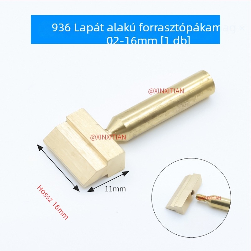 Model 936: Sárgaréz lopót formájú desoldering tipp, különleges alakú hegy, osztott kivitel a kábelek és chipek eltávolításához