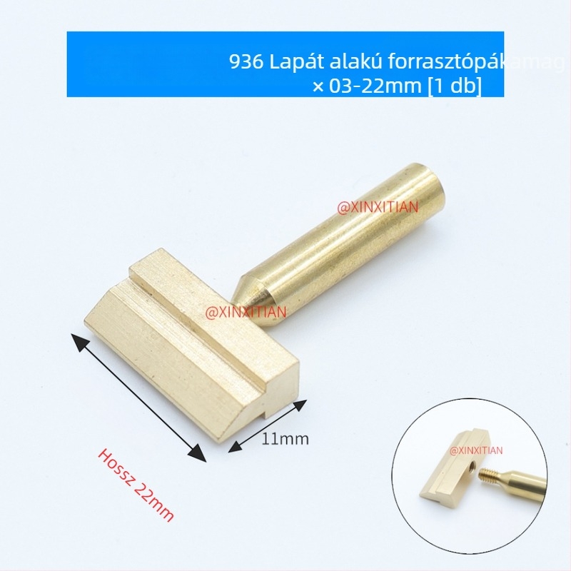 Model 936: Sárgaréz lopót formájú desoldering tipp, különleges alakú hegy, osztott kivitel a kábelek és chipek eltávolításához