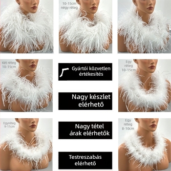 DIY ékszerkellék: strucc tollak — strucc selyem felső részek, festve és magas hőmérsékletű fertőtlenítéssel kezelve