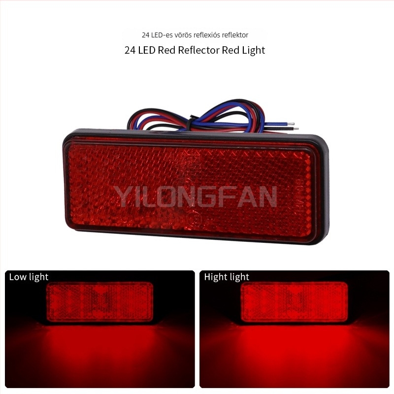 24-LED hátsó lámpa elektromos járművek és motorkerékpárok számára — IP66, 12V DC, 40 lm, 2835 LED