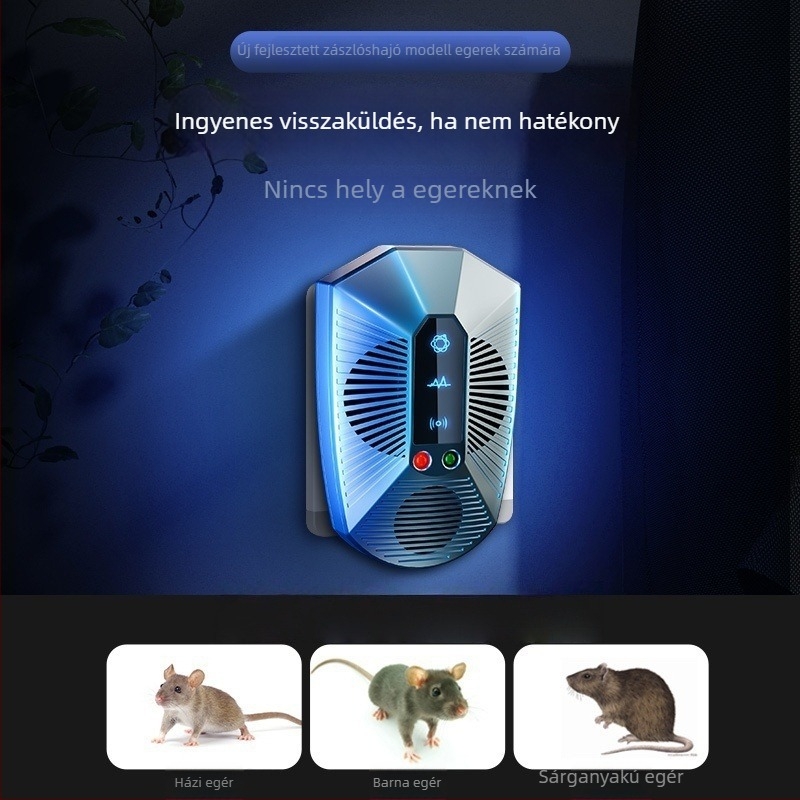 Otthoni ultrahangos patkányriasztó készülék, magas teljesítményű elektronikus kártevőriasztó, modell 818ML, 220V