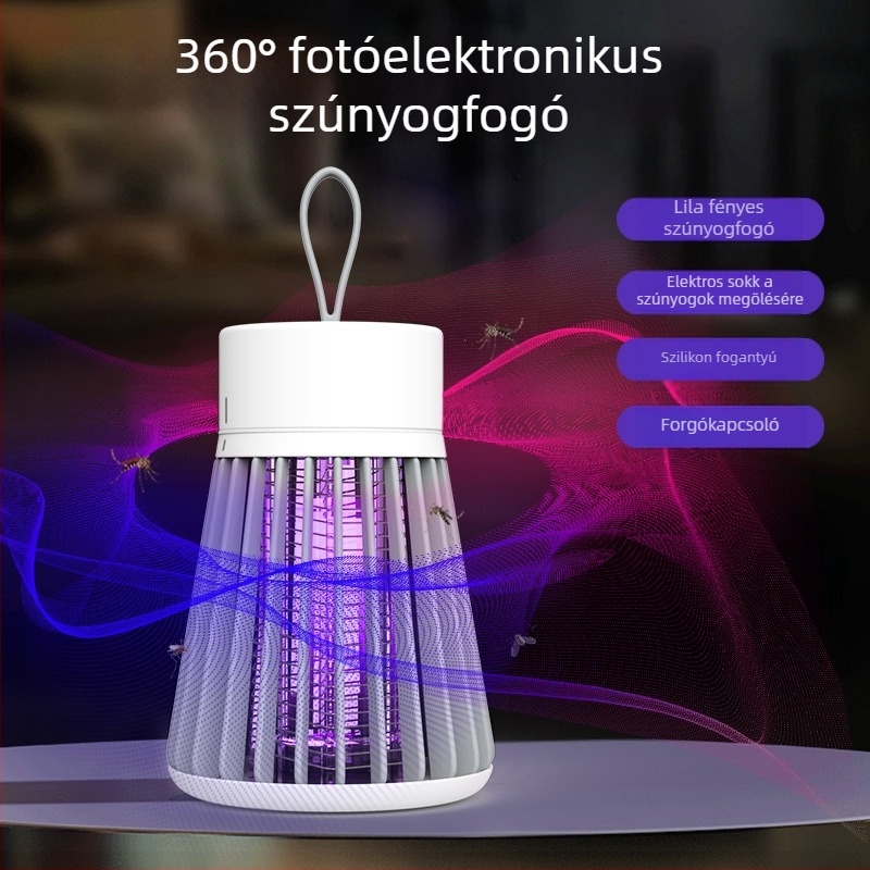 2025 Kültéri szúnyogirtó lámpa – kempinglámpa UV-csapdával, beépített akkumulátor, egyérintéses tisztítás