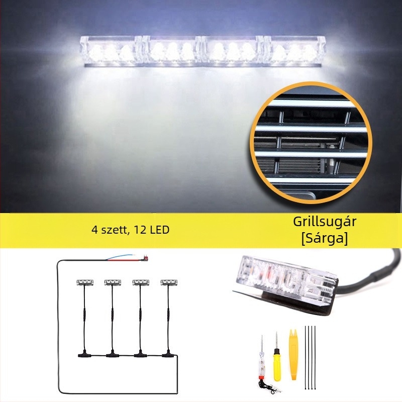 Futian General G9 LED nappali menetfény – 1 fej 7.5W, 12V, <10A, PC-ház/PCB korrózálló tömítés, modell B 31000237