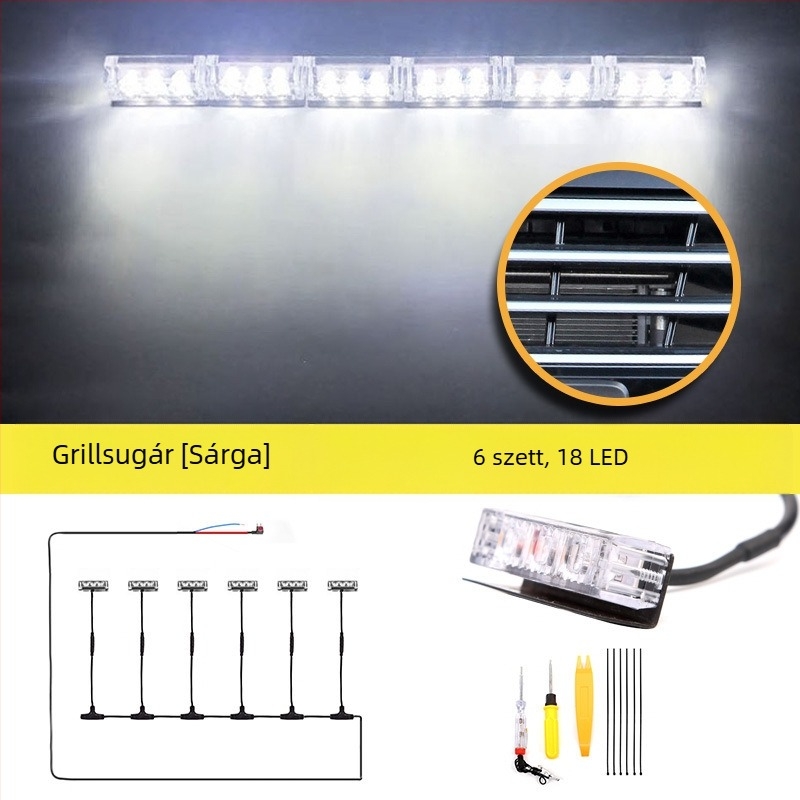 Futian General G9 LED nappali menetfény – 1 fej 7.5W, 12V, <10A, PC-ház/PCB korrózálló tömítés, modell B 31000237