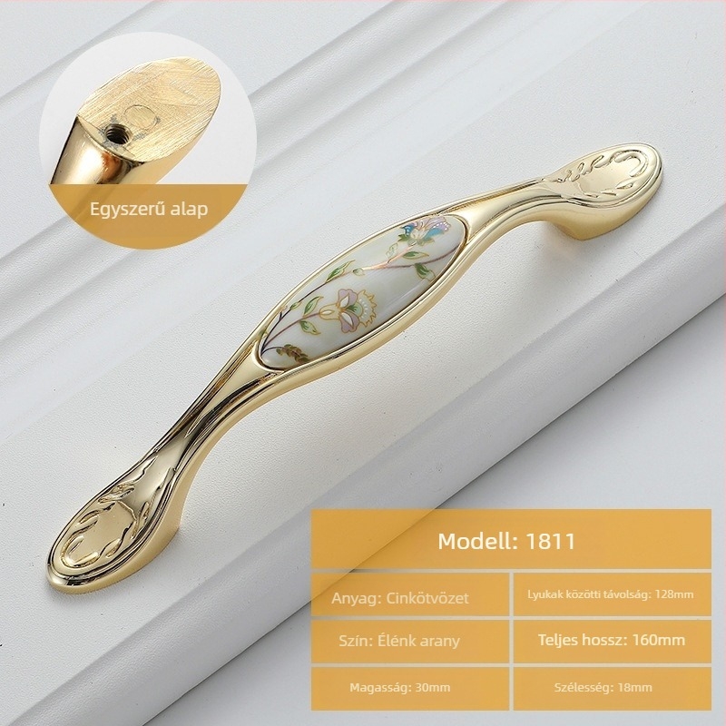 Gardrób- és szekrényajtó fogantyú, cinkötvözet, elektropolírozott felület, furatok közötti távolság állítható, modellek 1098, 1033, 1811, 1108, 1015, 1501