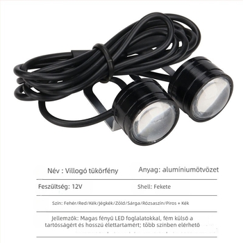 LED DRL tükröző lámpa autó- és motorkerékpárhoz – alumínium test, 12V, vízálló, DRL111, élettartam 50 000 óra