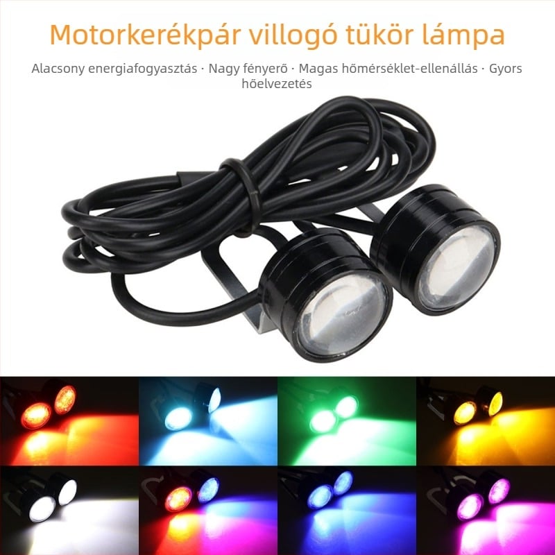 LED DRL tükröző lámpa autó- és motorkerékpárhoz – alumínium test, 12V, vízálló, DRL111, élettartam 50 000 óra