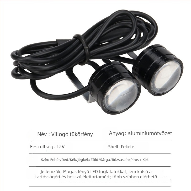 LED DRL tükröző lámpa autó- és motorkerékpárhoz – alumínium test, 12V, vízálló, DRL111, élettartam 50 000 óra