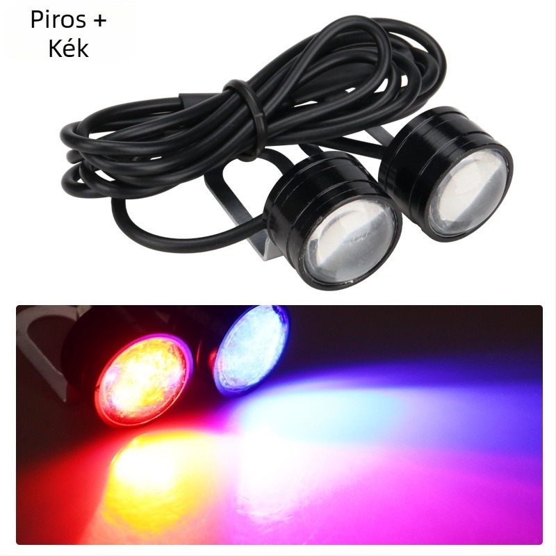LED DRL tükröző lámpa autó- és motorkerékpárhoz – alumínium test, 12V, vízálló, DRL111, élettartam 50 000 óra