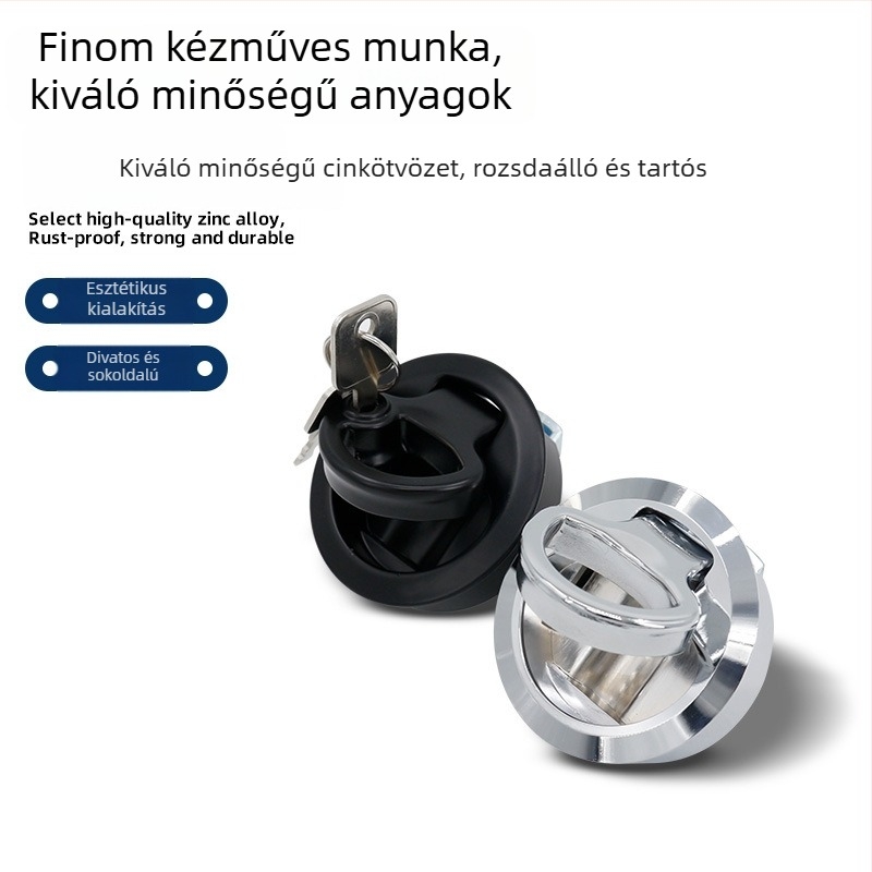 Ajtókilincs gyűrűs húzáshoz, kör alakú, MS739 modell, Awawang márka, anyaga cinkötvözet, modern minimalist stílus