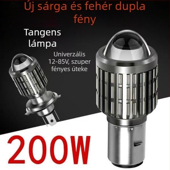 Motorkerékpár LED fényszóró beépített magas és alacsony fényszóróval, 100W, 12V DC, alumínium ötvözet, univerzális illeszkedés