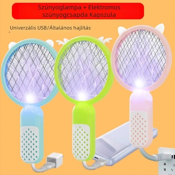 Kettő az egyben elektromos szúnyogirtó – újratölthető, UV lila fény csapda, akkumulátor akár 800 mAh, üzemidő 12–24 óra