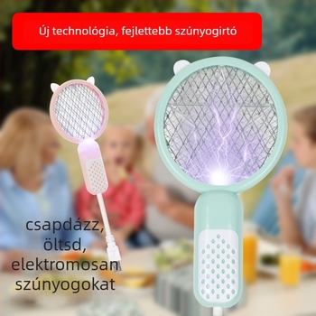 Kettő az egyben elektromos szúnyogirtó – újratölthető, UV lila fény csapda, akkumulátor akár 800 mAh, üzemidő 12–24 óra