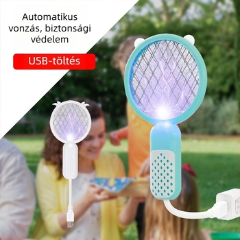 Kettő az egyben elektromos szúnyogirtó – újratölthető, UV lila fény csapda, akkumulátor akár 800 mAh, üzemidő 12–24 óra