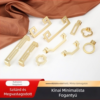 Bútorfogantyú cinkötvözetből, elektroplattált kivitel, Új kínai stílus, modell 7710, fiókokhoz és szekrényajtókhoz