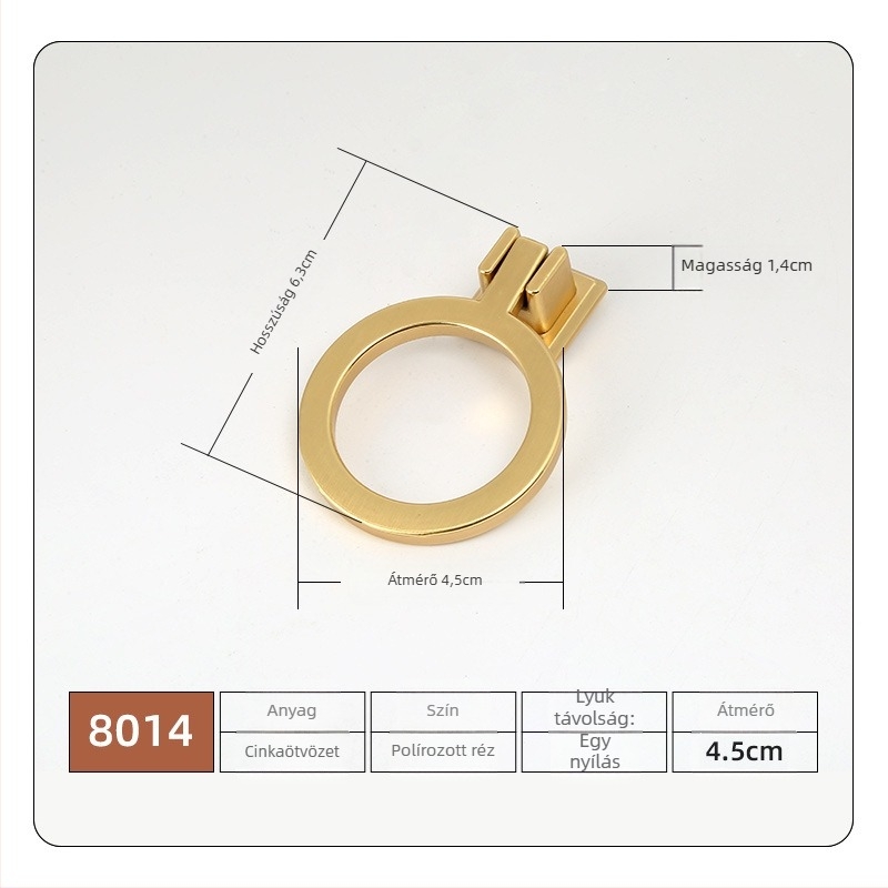 Bútorfogantyú cinkötvözetből, elektroplattált kivitel, Új kínai stílus, modell 7710, fiókokhoz és szekrényajtókhoz
