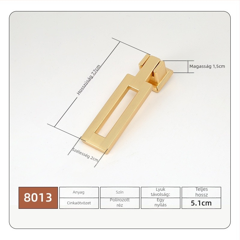 Bútorfogantyú cinkötvözetből, elektroplattált kivitel, Új kínai stílus, modell 7710, fiókokhoz és szekrényajtókhoz
