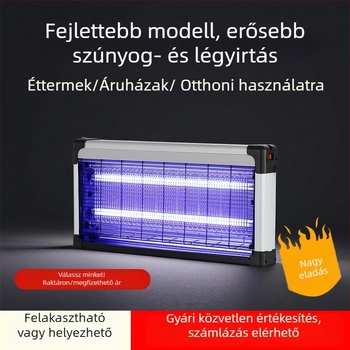 Falihoz rögzíthető szúnyogirtó lámpa kereskedelmi helyiségekhez, LED világítás, elektromos sokk és fénycsapda, PVC burkolat tűzálló, 2 éves garancia