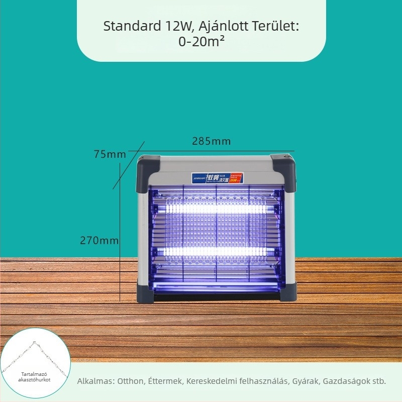 Falihoz rögzíthető szúnyogirtó lámpa kereskedelmi helyiségekhez, LED világítás, elektromos sokk és fénycsapda, PVC burkolat tűzálló, 2 éves garancia