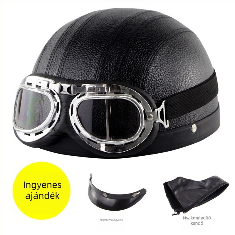 Cyclegear kerékpáros sisak, félhéjas dizájn, szél- és UV-védett, csíkozott mintázat, PU bőr + PP héj, felnőtt uniszex, logó nyomtatva