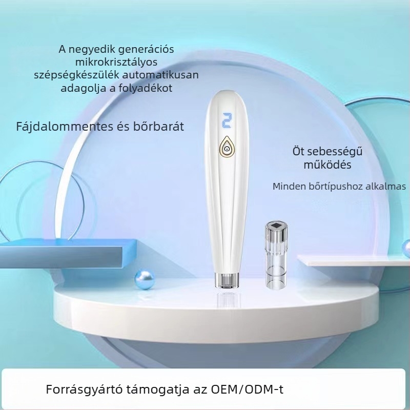 Otthoni használatra szánt elektromos mikro-kristályos szépségkészülék negatív ion funkcióval, hordozható, beépített 500–800 mAh akkumulátor, IPX0