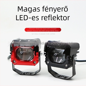Elektromos járművekhez készült reflektor – alumíniumötvözet ház, lencsetípusú burkolat, 12-80V tartomány, P9 laser cannon modell, 30000 órás élettartam