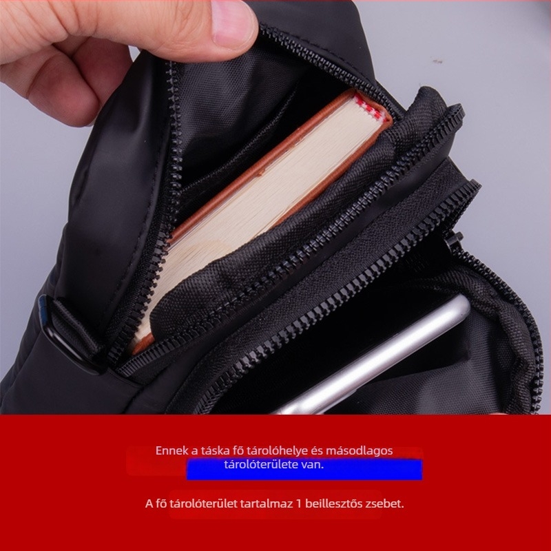Férfiaknak készült keresztpántos táska, multifunkciós, nagy kapacitású, könnyű, Oxford vászon, lélegző nylon bélés, kompatibilis 8 hüvelykes laptophoz