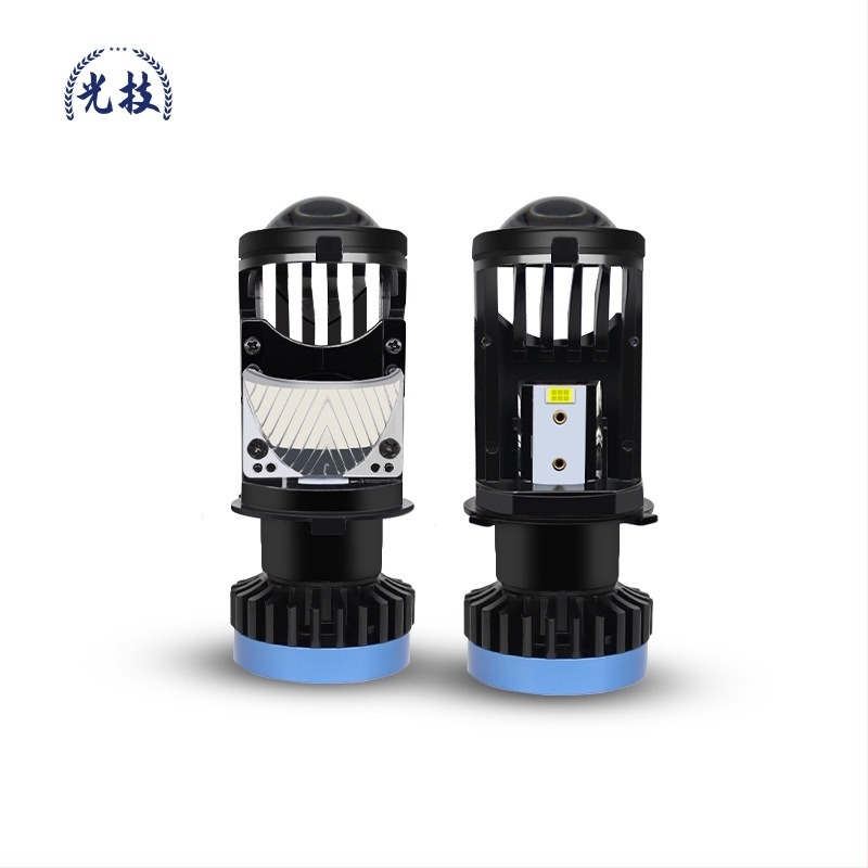 Motorkerékpár LED H4 fényszóró fisheye lencsével, 60W 12V 6500LM IP68, élettartam 50000h, minden modellhez kompatibil, spot típusú burkolat
