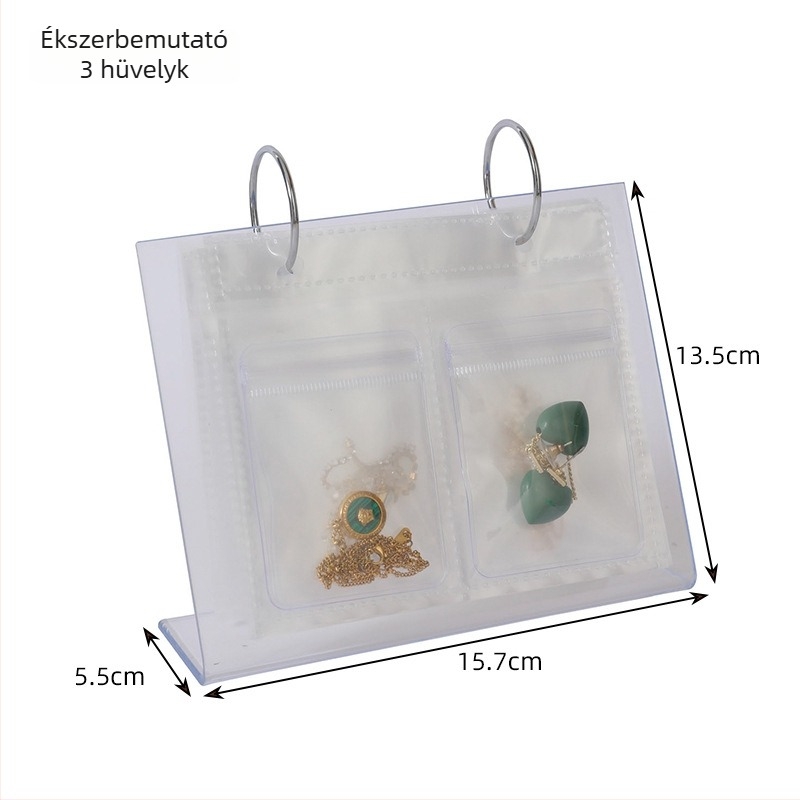Ékszer tároló táska, 3-rétegű asztali tároló kialakítás, többfunkciós, porvédett, nedvességálló, oxidáció elleni védelem