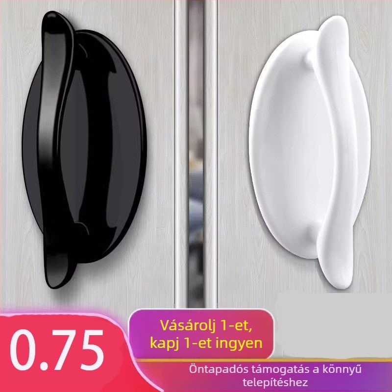 Fiók- és ajtófogantyú — ABS műanyag, ragasztásos telepítés fúrás nélkül, modern minimalista stílus, fiókokhoz, ajtókhoz és egyéb bútorokhoz