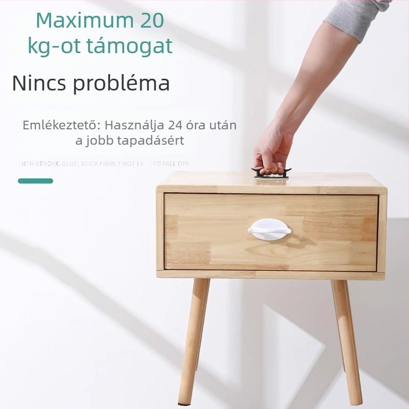 Fiók- és ajtófogantyú — ABS műanyag, ragasztásos telepítés fúrás nélkül, modern minimalista stílus, fiókokhoz, ajtókhoz és egyéb bútorokhoz