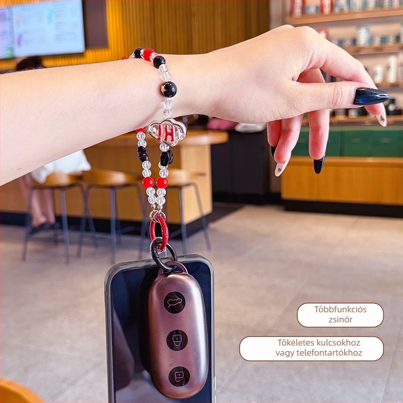 Kézzel készített DIY dopaminos gyöngyös telefonlánc medál, aranyos autókulcstartó, táskadísz, kis kiegészítők