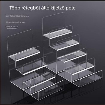 Akril pénztárca kiállítóállvány lépcsőzetes kialakítással – több szintű (1–7 szint)