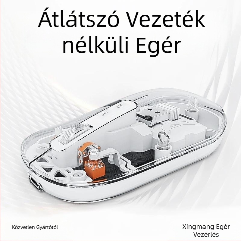 Hárommódos vezeték nélküli Bluetooth egér asztali számítógéphez és laptophoz, 1600 DPI, 5 gomb, ergonómikus kialakítás